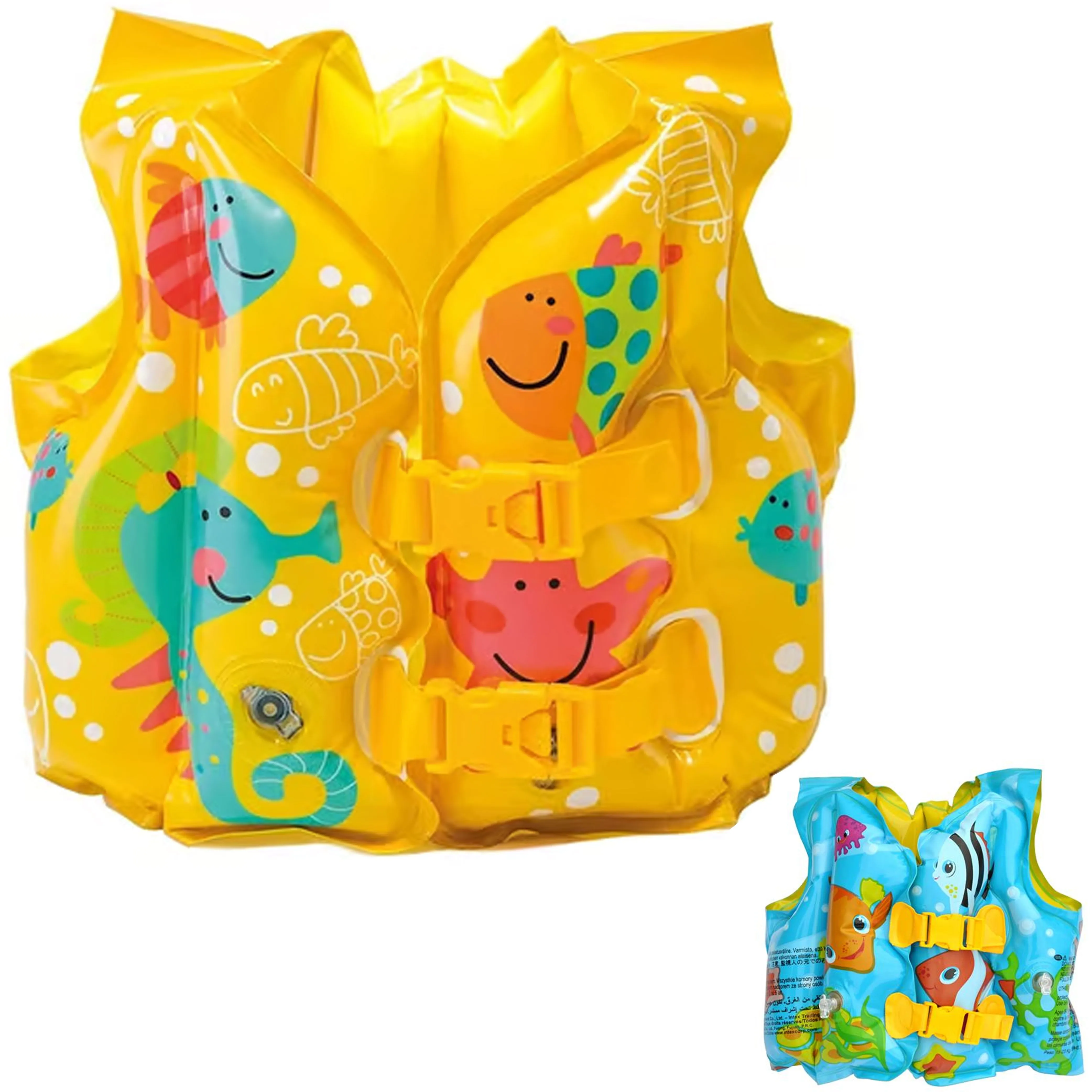 1 Swim Vest Float Inflatable Life Jacket Safe Kids Floaties Pool Beach Fun 16"