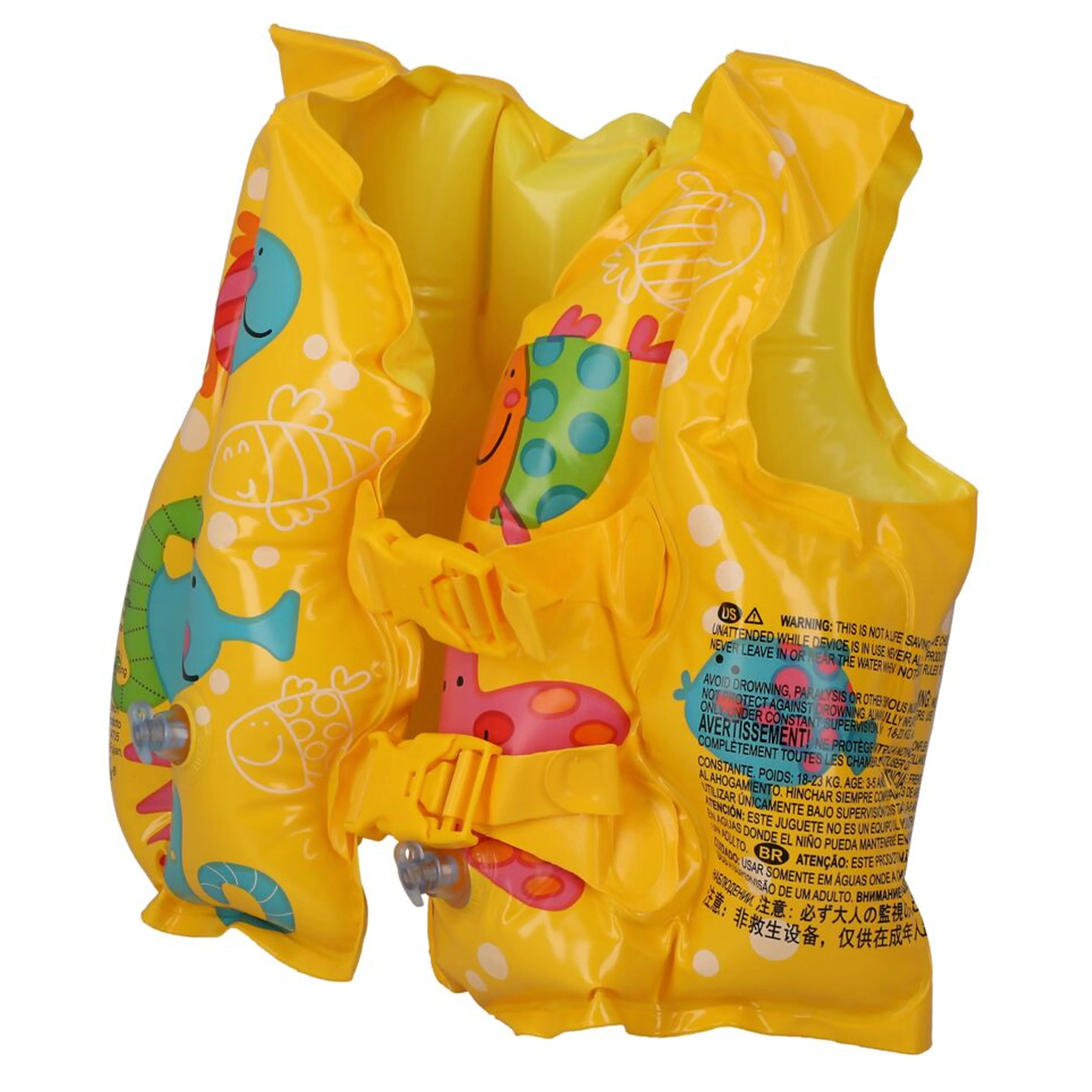 1 Swim Vest Float Inflatable Life Jacket Safe Kids Floaties Pool Beach Fun 16"