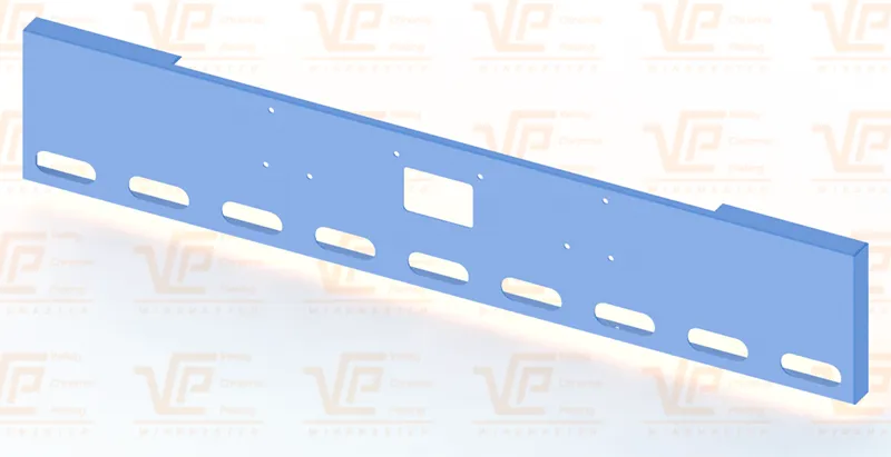18" Peterbilt 378/379 Square Box End Bumper with Nine Oval Light Holes
