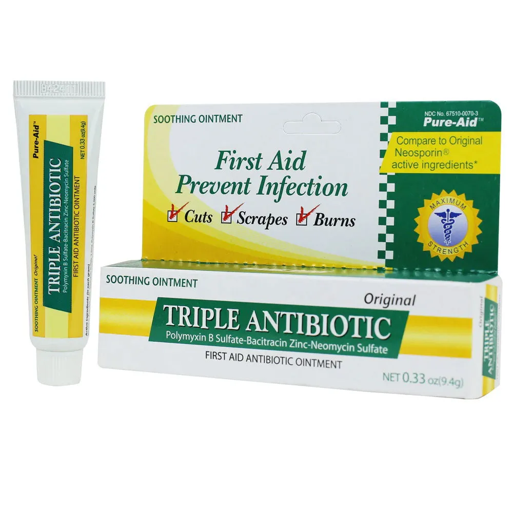 4 Pc Triple Antibiotic Ointment 0.33oz Bacitracin Neomycin Polymyxin First Aid