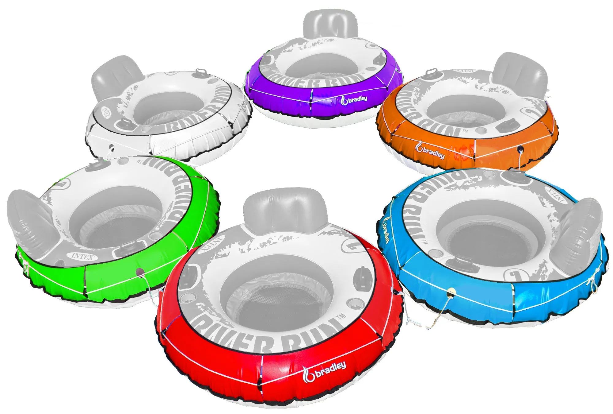 6 Pack Heavy Duty River Tube Cover Only; Made in USA to fit River Run Tube; Compatible with Intex Inflatable River Run river float tube & Most 53" River Tubes