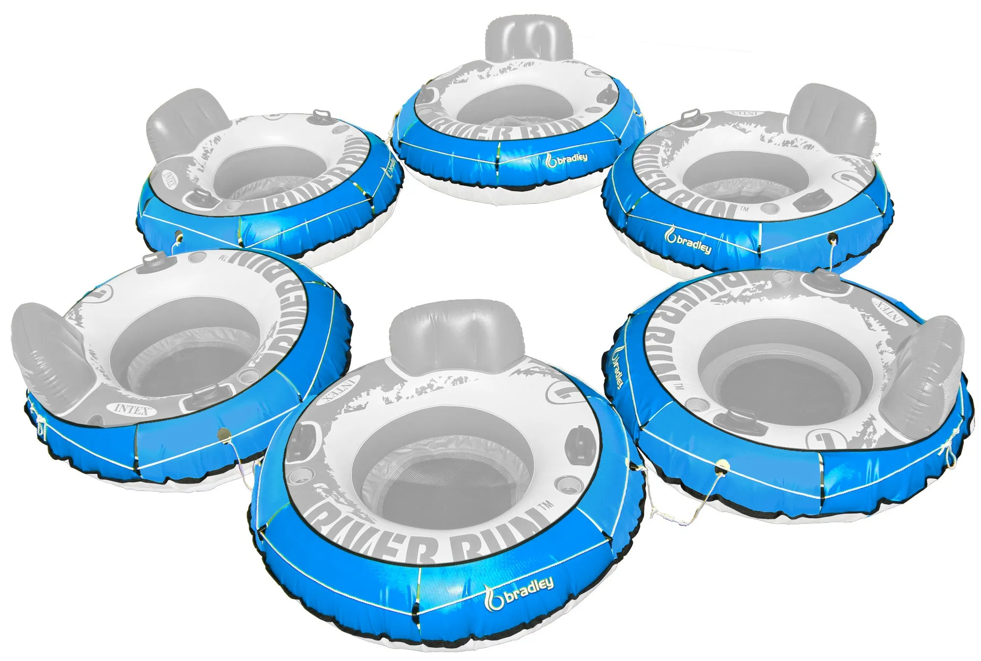 6 Pack Heavy Duty River Tube Cover Only; Made in USA to fit River Run Tube; Compatible with Intex Inflatable River Run river float tube & Most 53" River Tubes