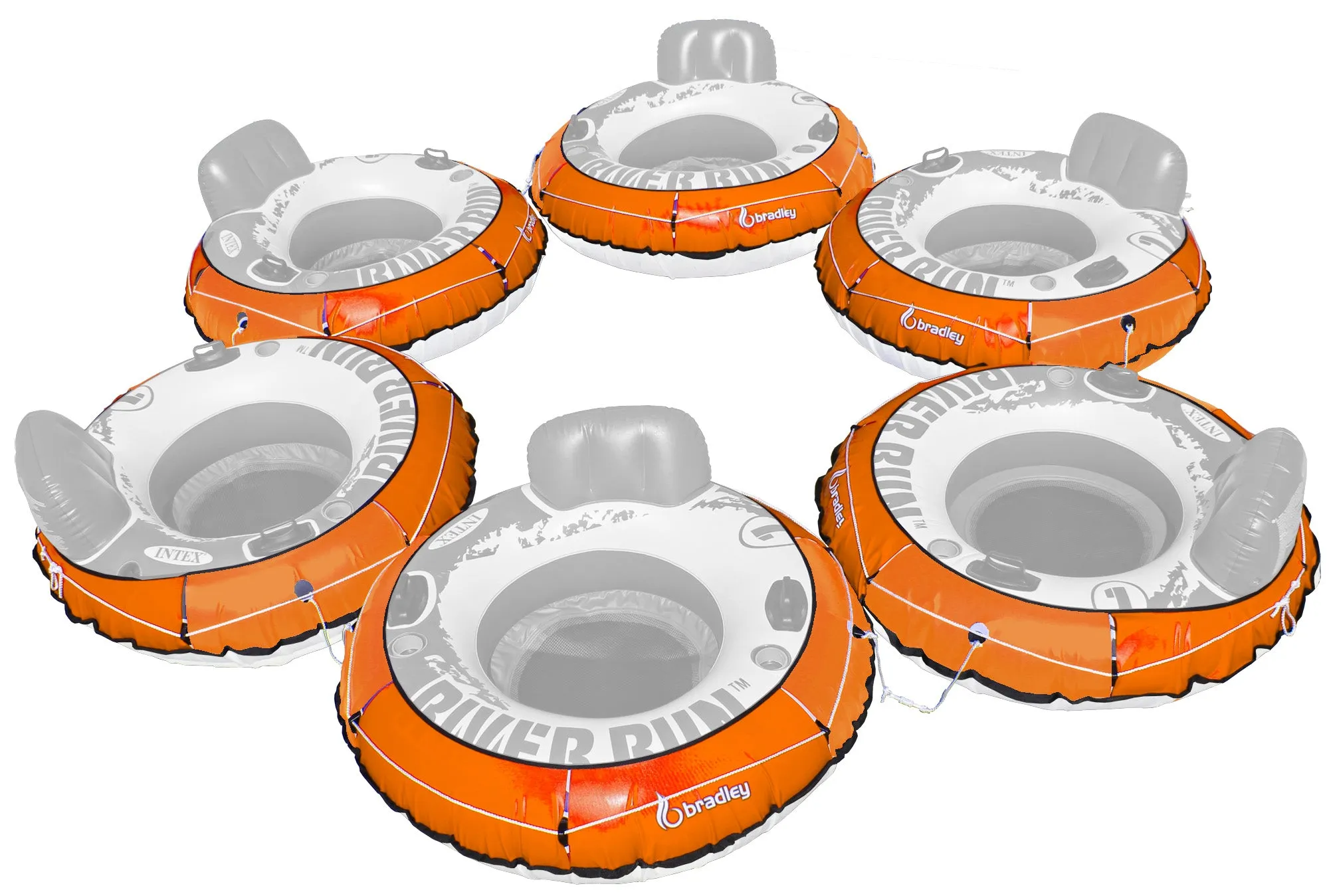 6 Pack Heavy Duty River Tube Cover Only; Made in USA to fit River Run Tube; Compatible with Intex Inflatable River Run river float tube & Most 53" River Tubes