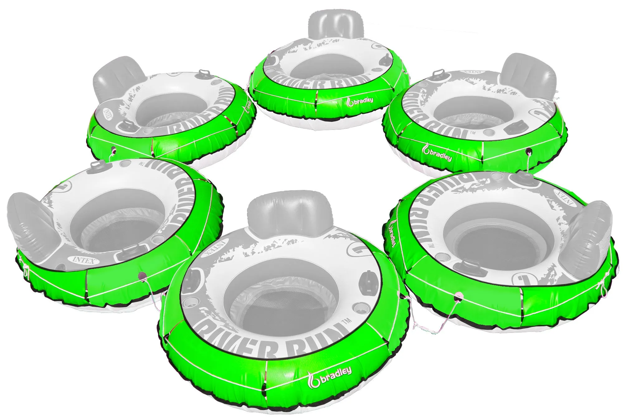 6 Pack Heavy Duty River Tube Cover Only; Made in USA to fit River Run Tube; Compatible with Intex Inflatable River Run river float tube & Most 53" River Tubes