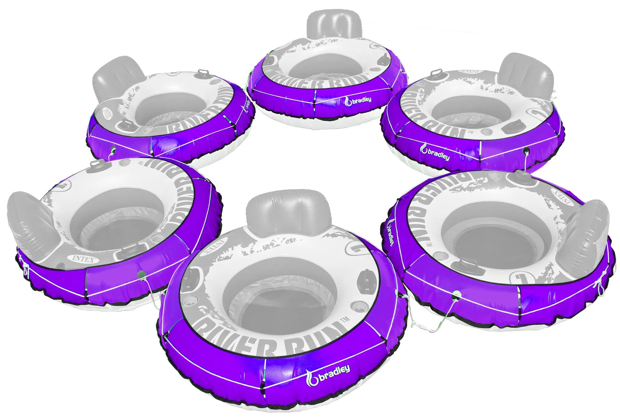 6 Pack Heavy Duty River Tube Cover Only; Made in USA to fit River Run Tube; Compatible with Intex Inflatable River Run river float tube & Most 53" River Tubes