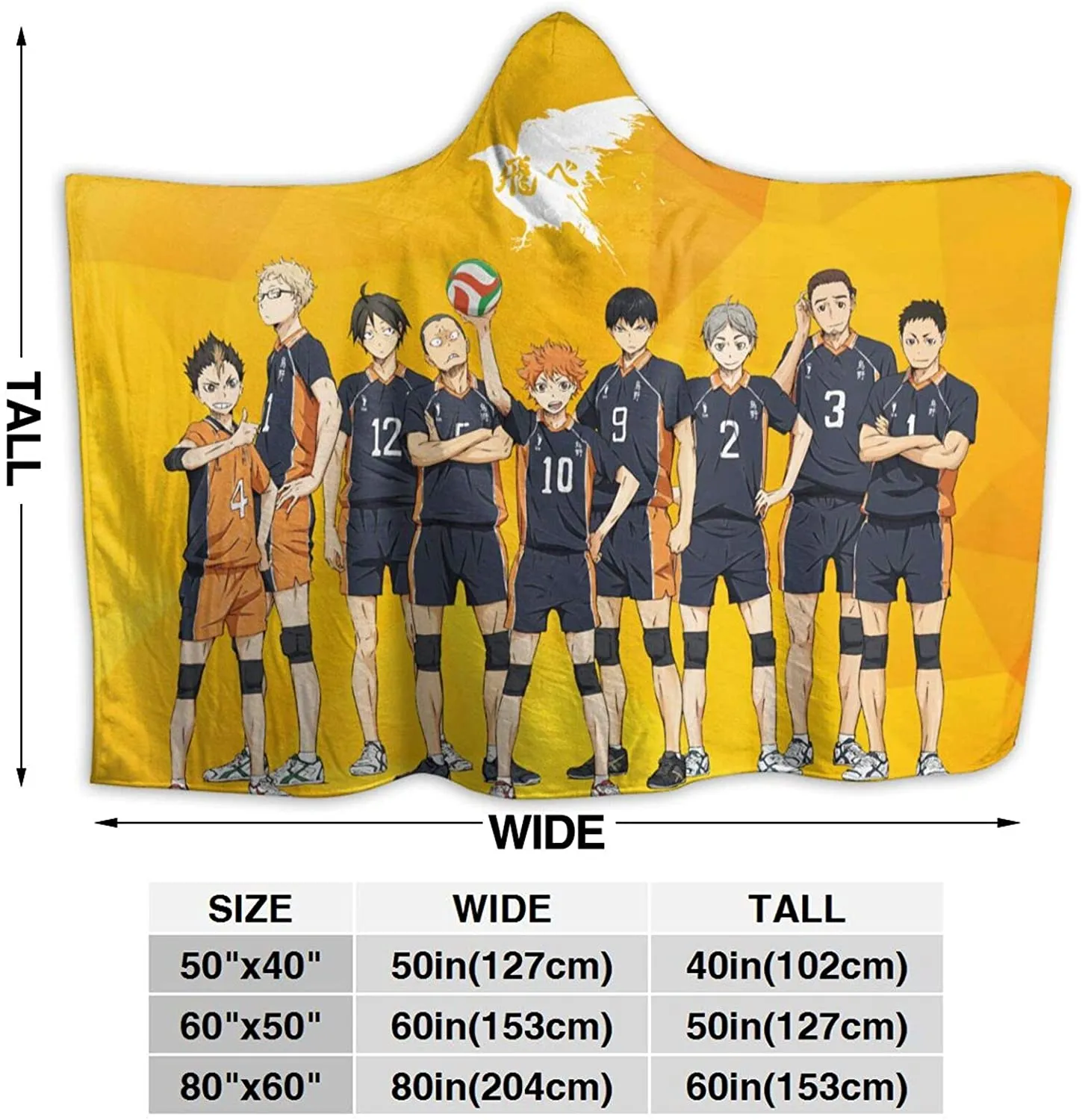 Anime Haikyuu Hinatashoyo Soft Blankets - Flannel Hooded Blankets