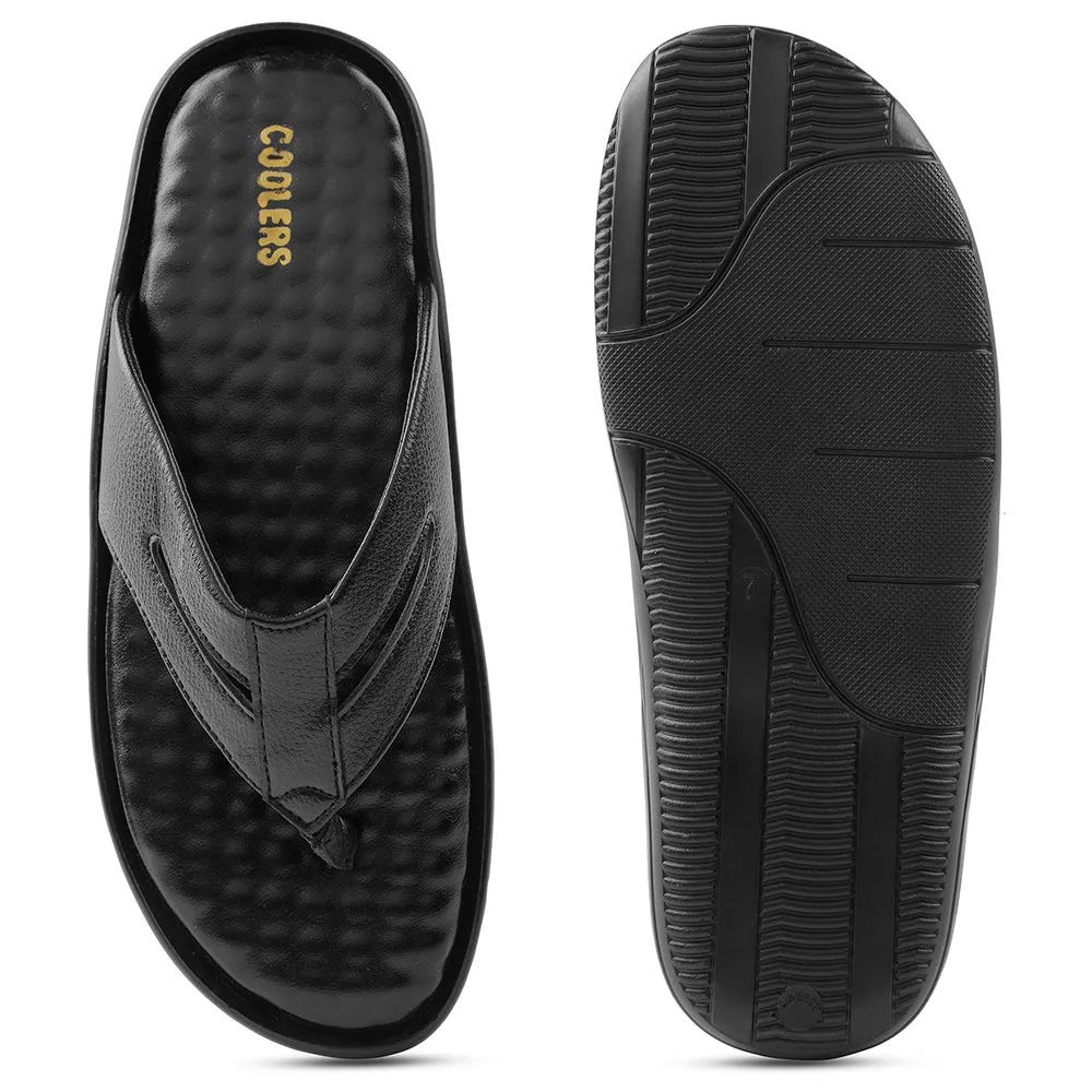 Coolers Black Casual Slipper For Men HML-2E By Liberty