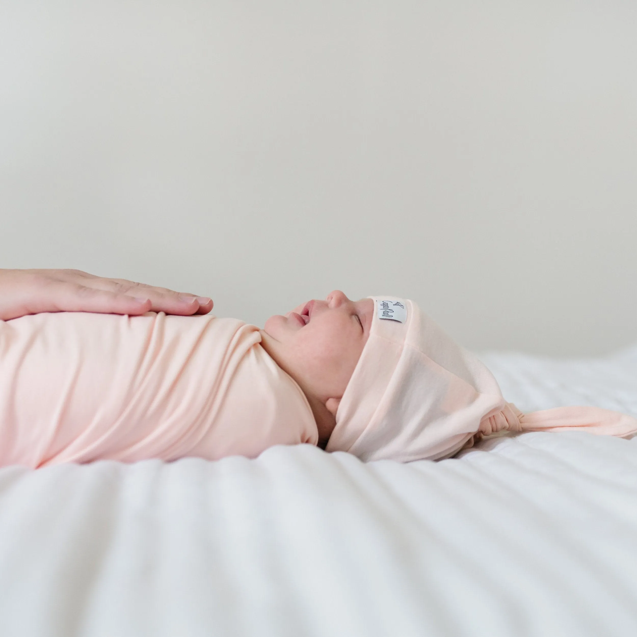 Copper Pearl Knit Swaddle Blanket | Blush