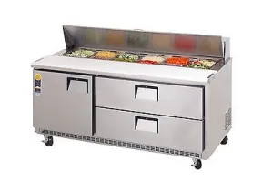 Everest EPBNR3-D2 72" Double Drawer Sandwich Prep Table