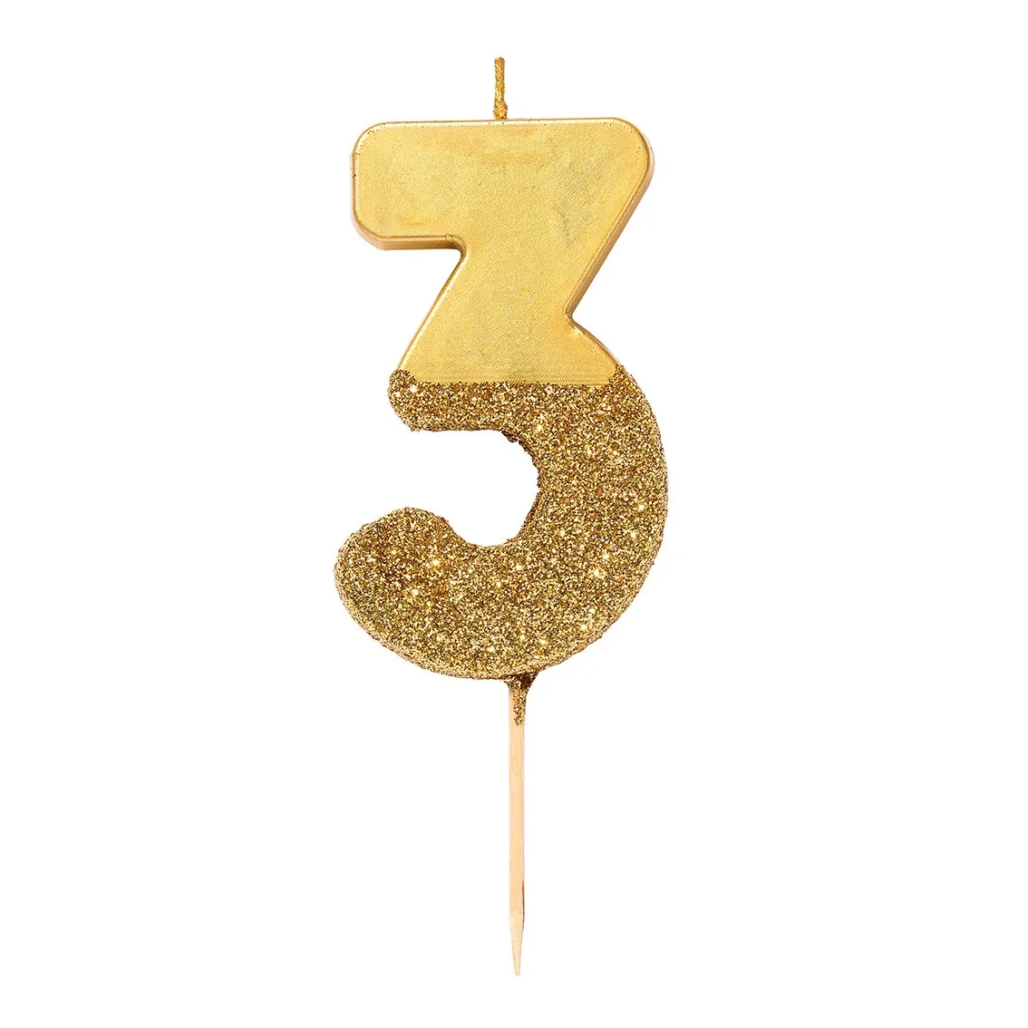 Gold Glitter Number Candle by Talking Tables