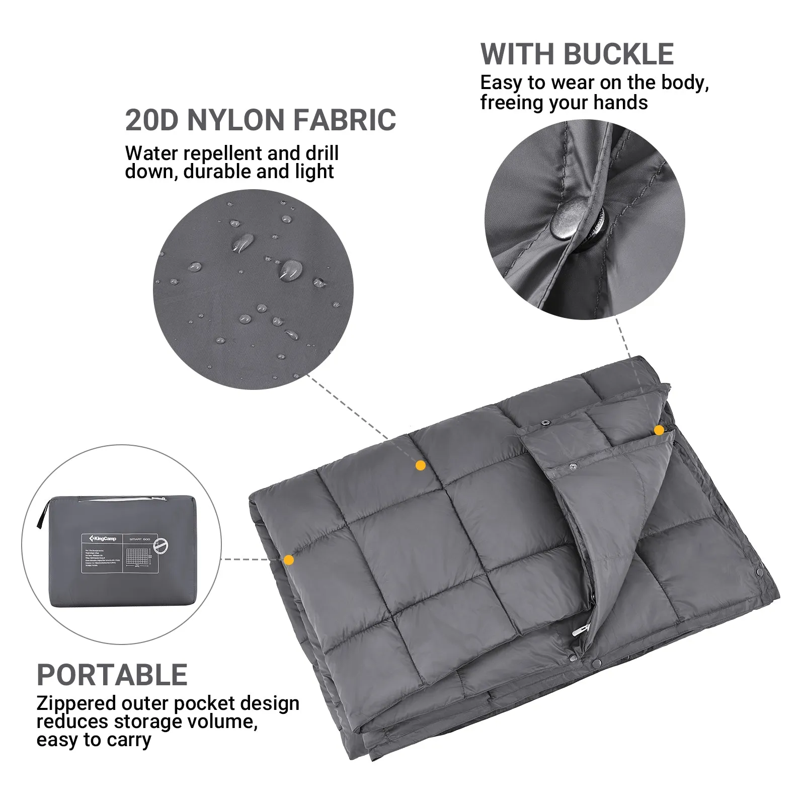 KingCamp 620 FP Lightweight Packable Camping Blanket