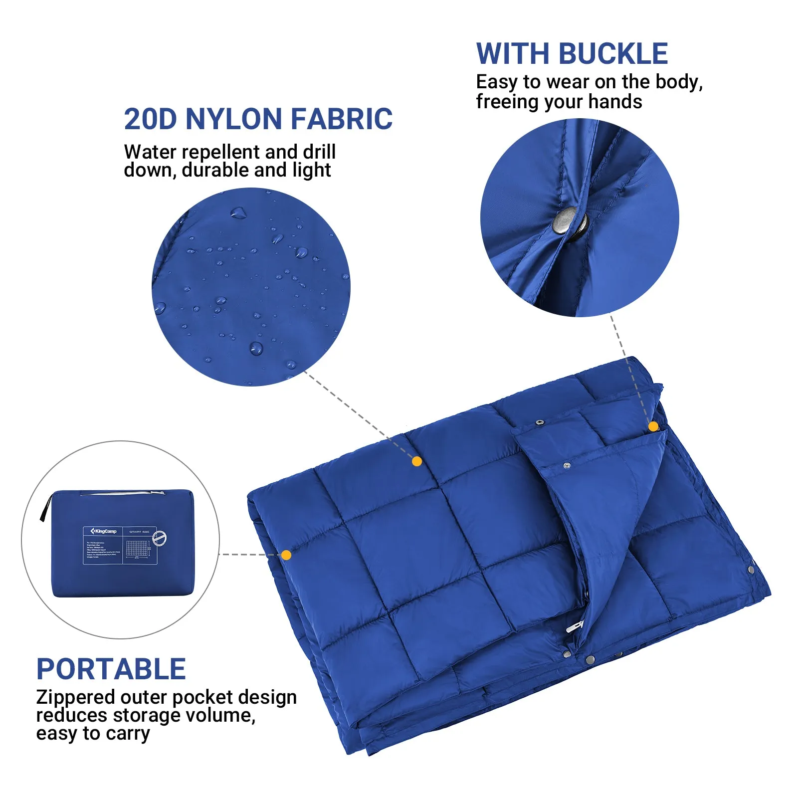 KingCamp 620 FP Lightweight Packable Camping Blanket