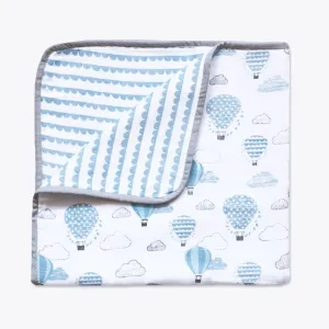 Masilo Organic Muslin Stroller Blanket - Up Up & Away (Blue)
