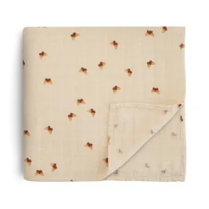 Mushie Organic Cotton Muslin Baby Swaddle - Butterflies