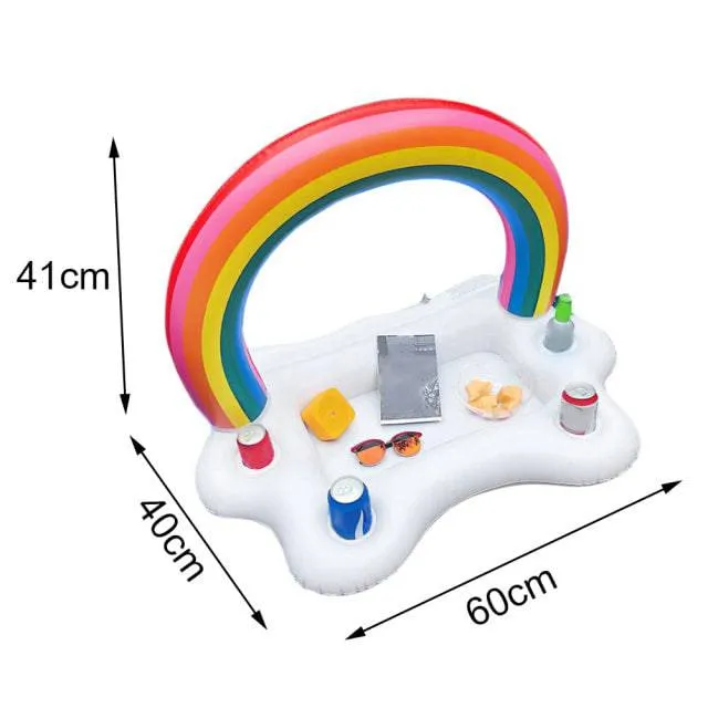 Summer Inflatable Float Beer Drinking Cooler Table Water Play Float Beer Tray Party Bucket Cup Holder for Swimming Pool Party