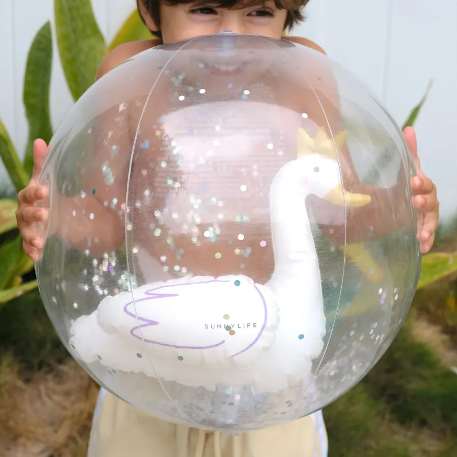 Sunnylife 3D inflatables Beach Ball Princess Swan Multi S413DBBM