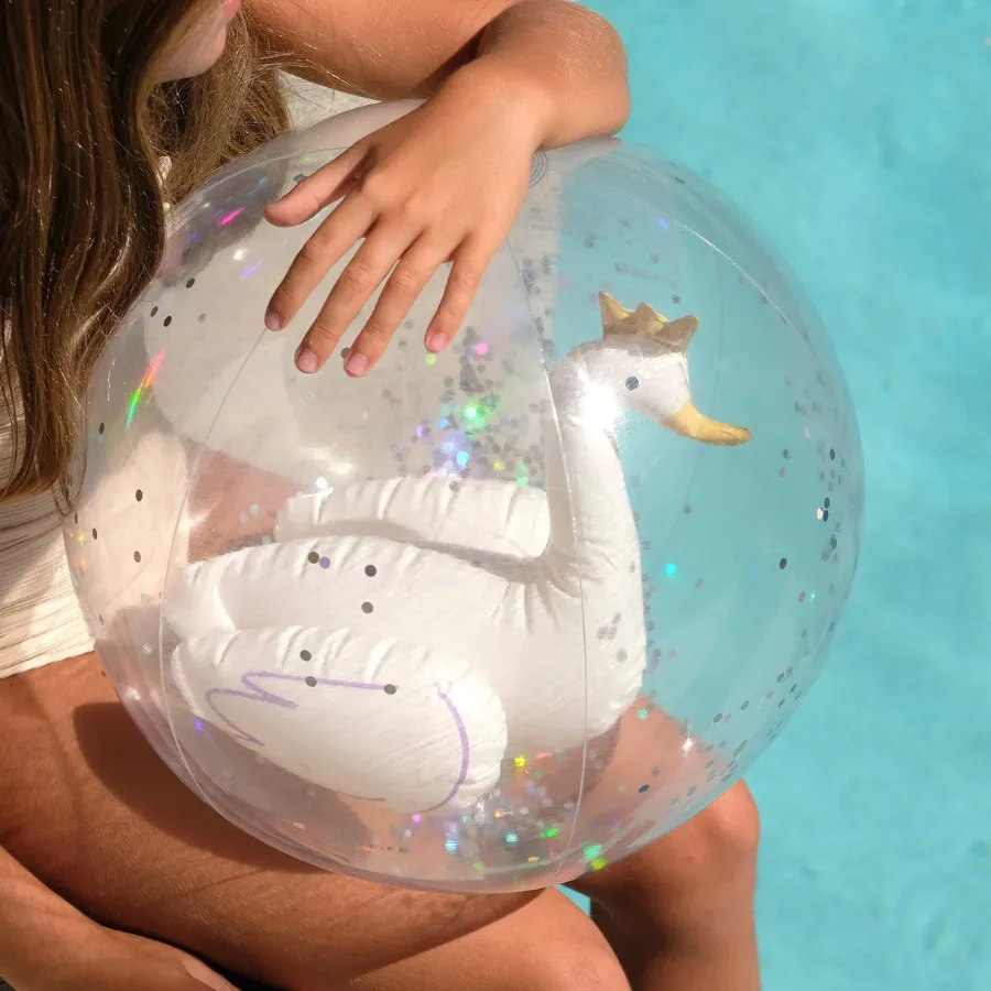 Sunnylife 3D inflatables Beach Ball Princess Swan Multi S413DBBM