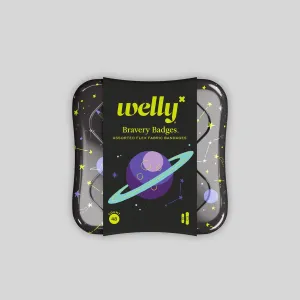 Welly bandage Space Designs, 48 bandages, bravery 2 kid-friendly sizes