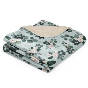 Winter Eucalyptus Sherpa Blanket